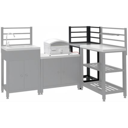 Modulo angolare da esterno 47x47x123 cm nero/acciaio inox