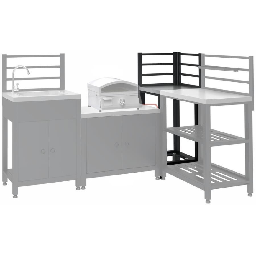 Modulo angolare da esterno 47x47x123 cm nero/acciaio inox