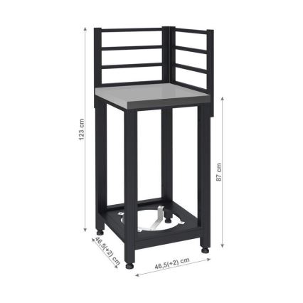 Modulo angolare da esterno 47x47x123 cm nero/acciaio inox