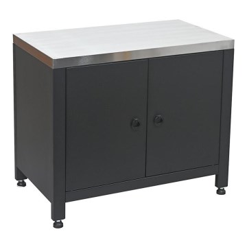 Modulo esterno – armadietto sotto barbecue 80 x 47 x 69 cm, nero/acciaio inossidabile