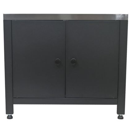 Modulo esterno – armadietto sotto barbecue 80 x 47 x 69 cm, nero/acciaio inossidabile