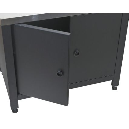 Modulo esterno – armadietto sotto barbecue 80 x 47 x 69 cm, nero/acciaio inossidabile