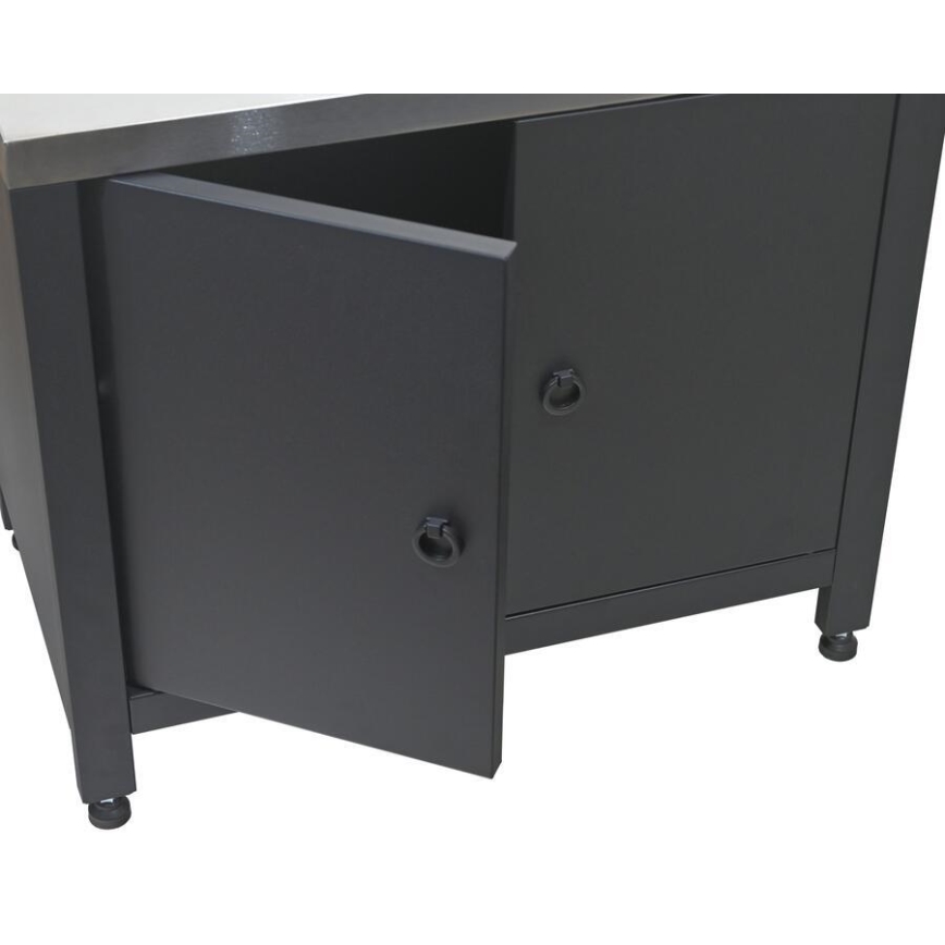 Modulo esterno – armadietto sotto barbecue 80 x 47 x 69 cm, nero/acciaio inossidabile