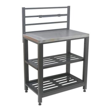 Modulo tavolo da esterno 80x47x123 cm nero/acciaio inox
