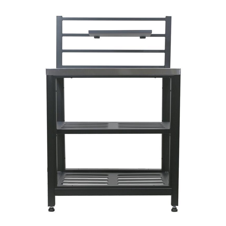 Modulo tavolo da esterno 80x47x123 cm nero/acciaio inox