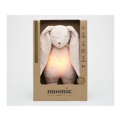 Moonie - Compagno di coccole con melodia e luce 2.0 coniglietto organic rosa