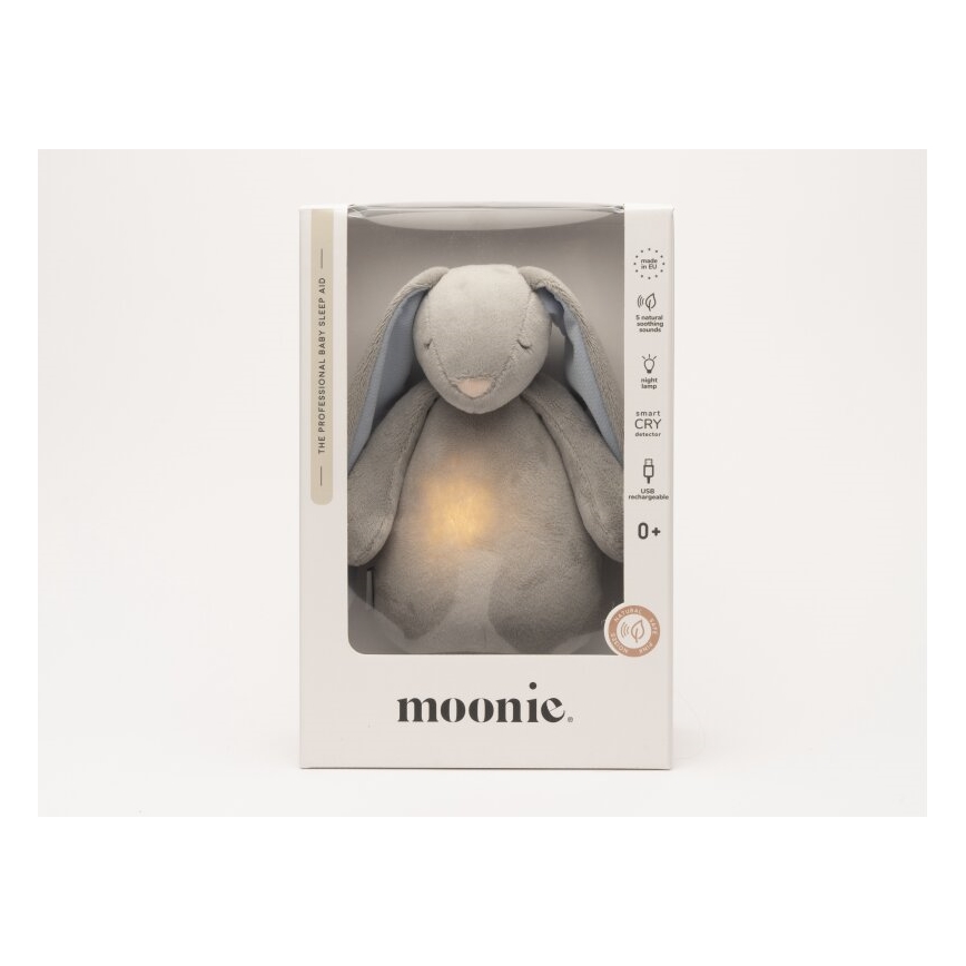 Moonie - Compagno di coccole con melodia e luce 2.0 coniglietto sky