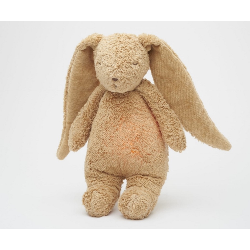 Moonie - Compagno di coccole con melodia e luce coniglietto 2.0 organic cappuccino