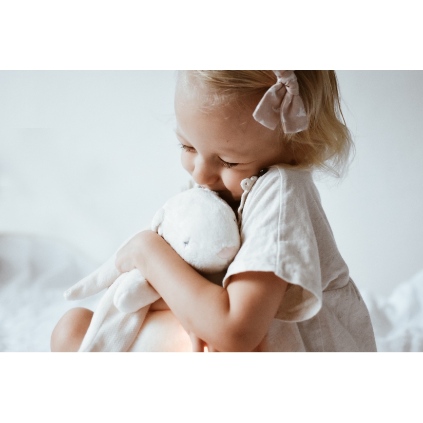 Moonie - Compagno di coccole con melodia e luce coniglietto 2.0 organic polar
