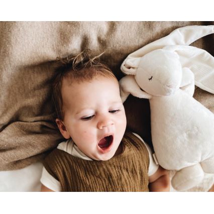 Moonie - Compagno di coccole con melodia e luce coniglietto 2.0 organic sabbia