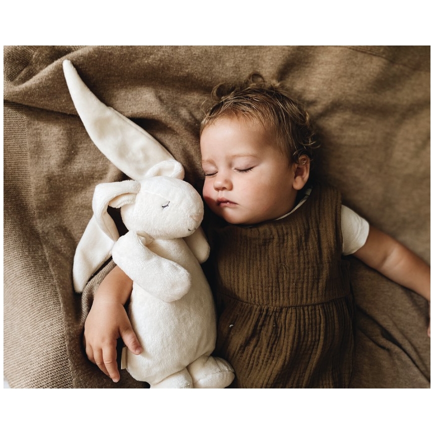 Moonie - Compagno di coccole con melodia e luce coniglietto 2.0 organic sabbia