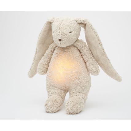 Moonie - Compagno di coccole con melodia e luce coniglietto 2.0 organic sabbia