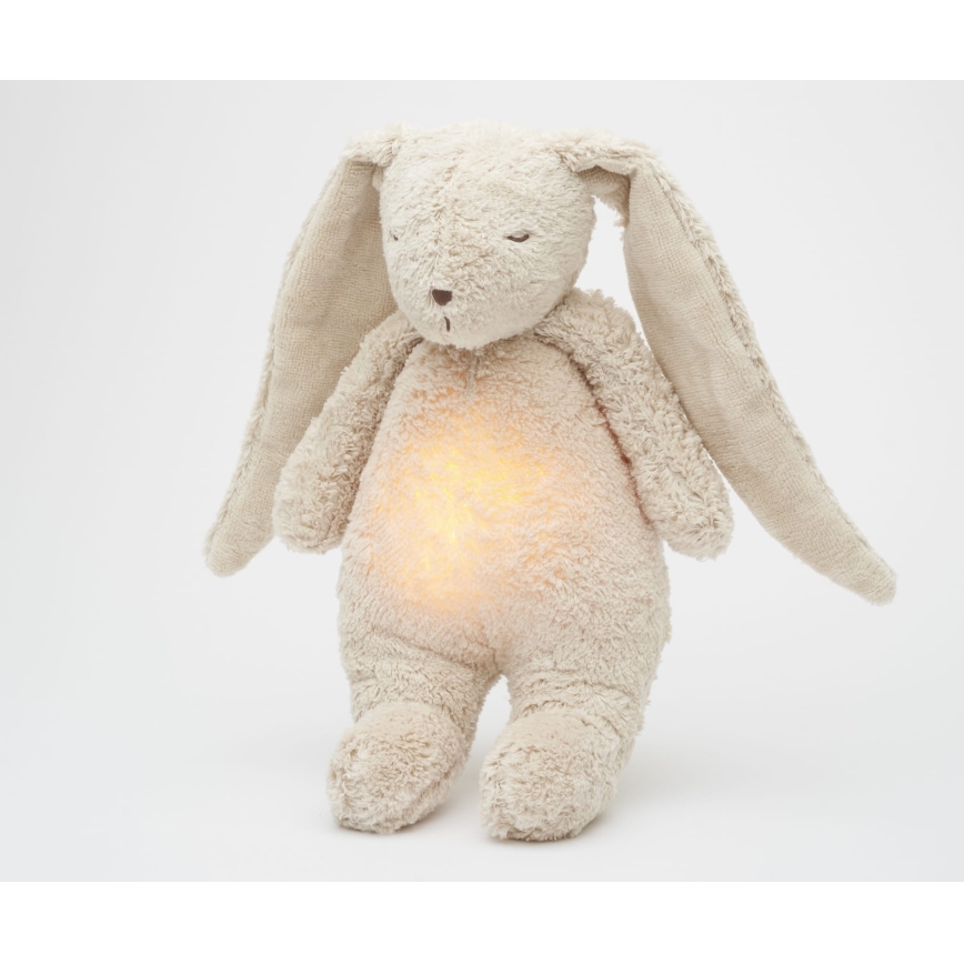 Moonie - Compagno di coccole con melodia e luce coniglietto 2.0 organic sabbia