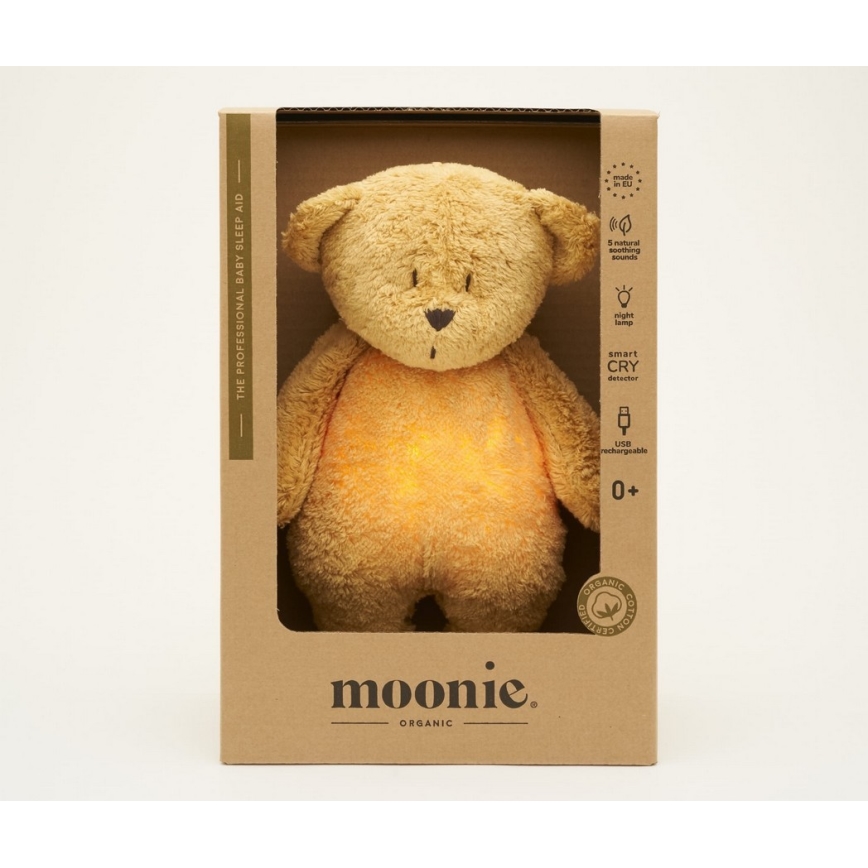 Moonie - Compagno di coccole con melodia e luce orsacchiotto 2.0 organic miele