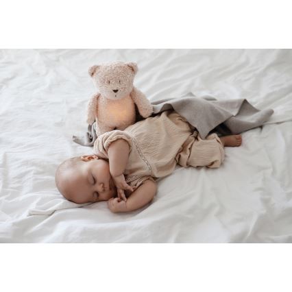 Moonie - Compagno di coccole con melodia e luce orsacchiotto 2.0 organic rosa