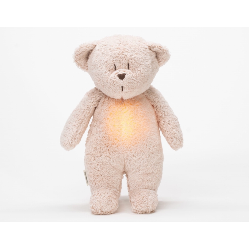 Moonie - Compagno di coccole con melodia e luce orsacchiotto 2.0 organic rosa