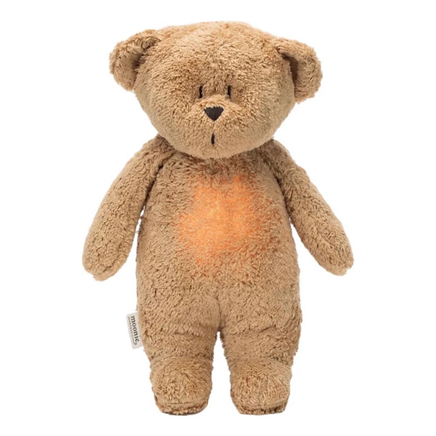 Moonie - Compagno di coccole con melodia e luce orsacchiotto organic cappuccino natur