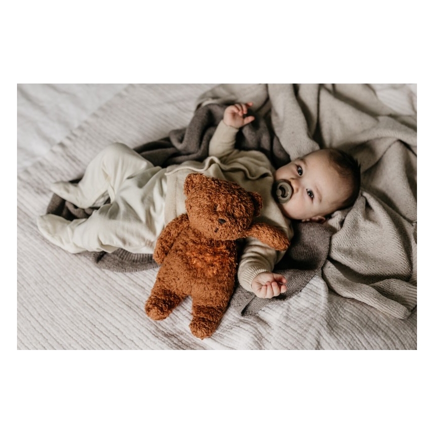 Moonie - Compagno di coccole con melodia e luce orsacchiotto organic caramel natur
