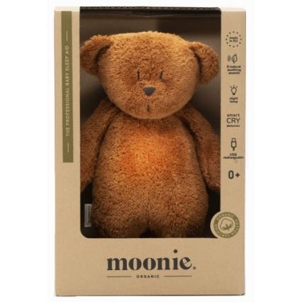 Moonie - Compagno di coccole con melodia e luce orsacchiotto organic caramel natur