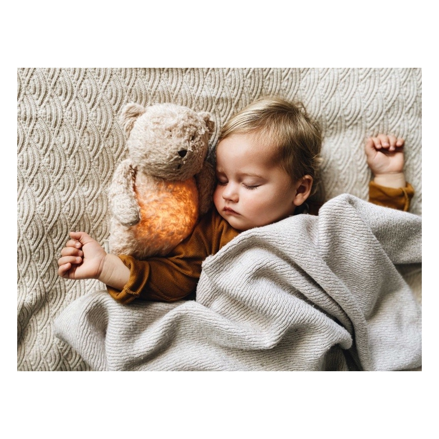 Moonie - Compagno di coccole con melodia e luce orsacchiotto organic rosa natur