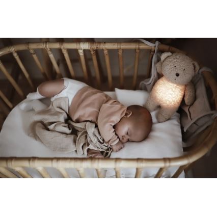 Moonie - Compagno di coccole con melodia e luce orsacchiotto organic rosa natur