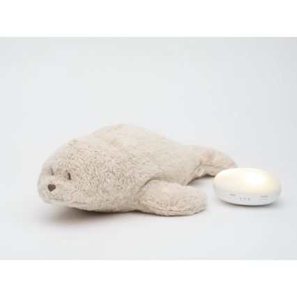 Moonie - Peluche per la nanna con melodia e luce, foca color sabbia organica