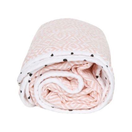 MOTHERHOOD - Coperta in mussola di cotone a due strati 95x110 cm rosa