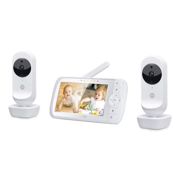 Motorola VM35-2 - Baby monitor ricaricabile con 2 telecamere e batteria da 2000 mAh