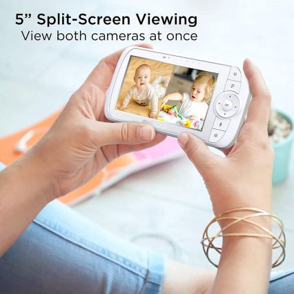 Motorola VM35-2 - Baby monitor ricaricabile con 2 telecamere e batteria da 2000 mAh