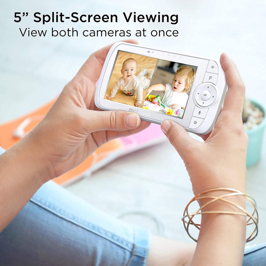 Motorola VM35-2 - Baby monitor ricaricabile con 2 telecamere e batteria da 2000 mAh