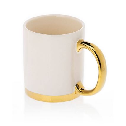 Mug con cucchiaio LANA cremoso/oro