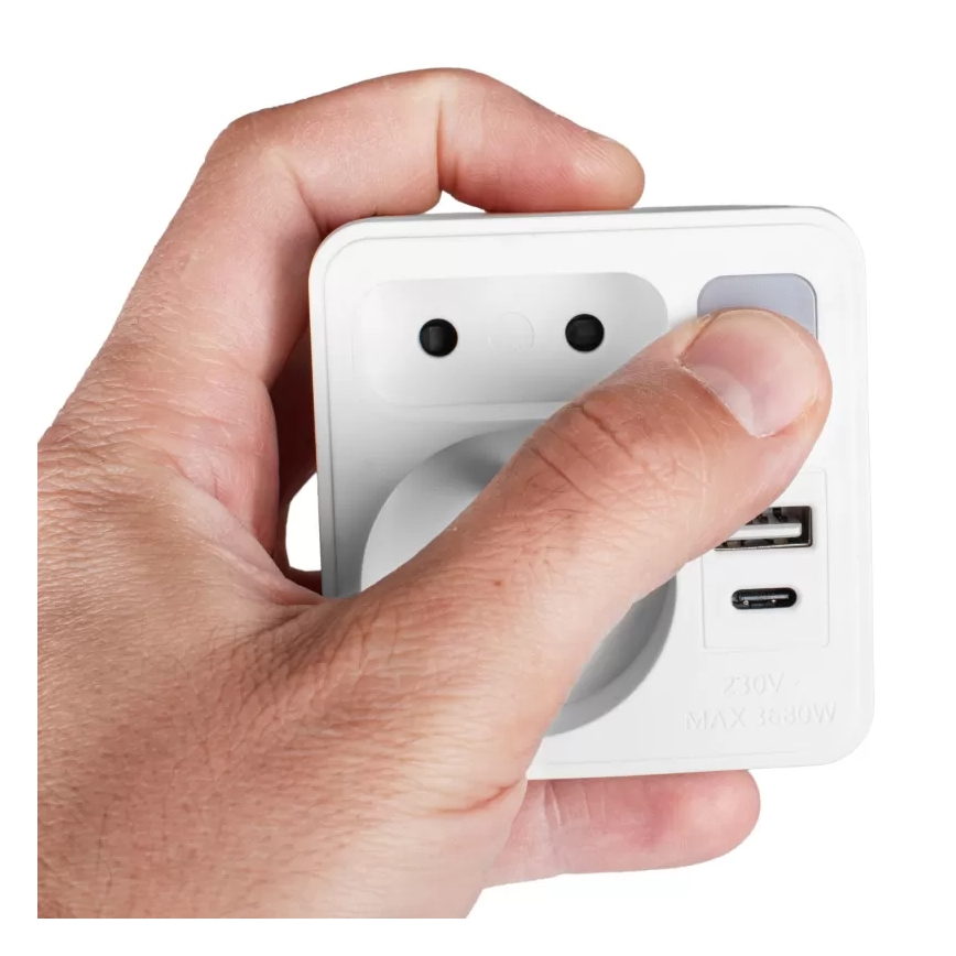 Multipresa 2 prese + USB-C + USB-A con illuminazione LED LED/0,5W/230V 3000K