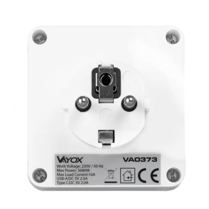 Multipresa 2 prese + USB-C + USB-A con illuminazione LED LED/0,5W/230V 3000K