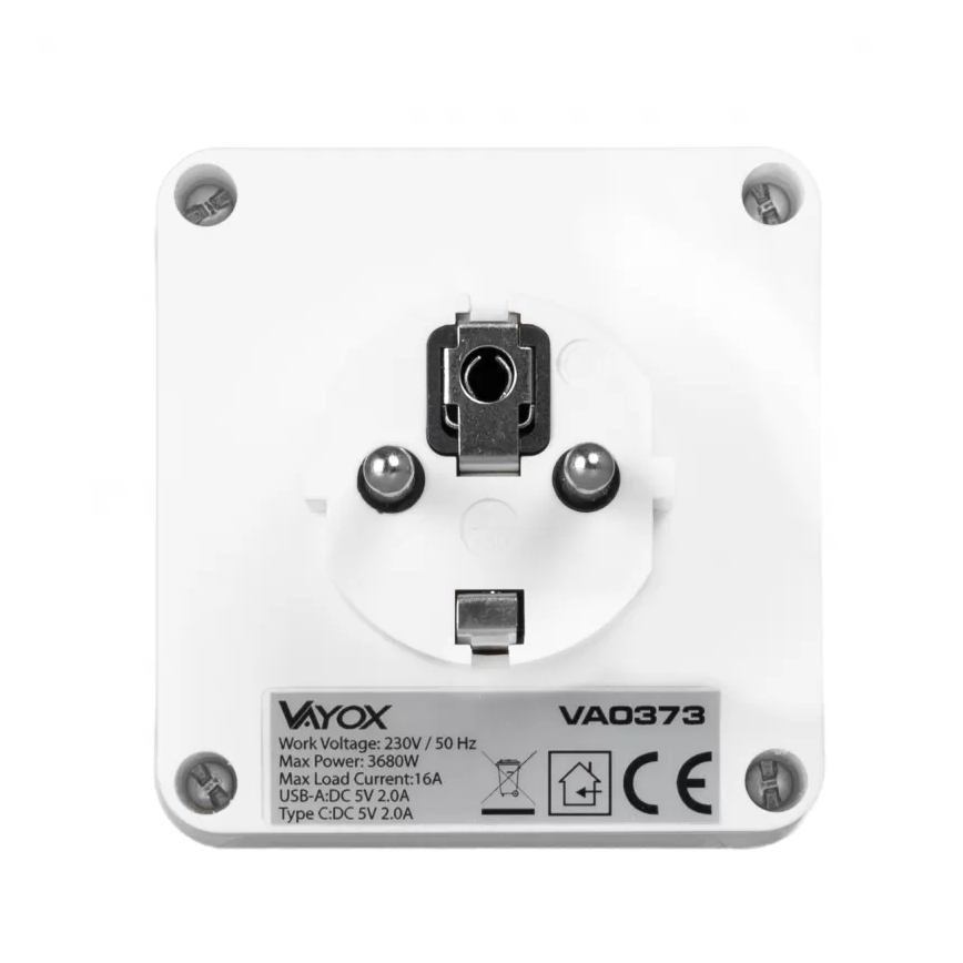 Multipresa 2 prese + USB-C + USB-A con illuminazione LED LED/0,5W/230V 3000K