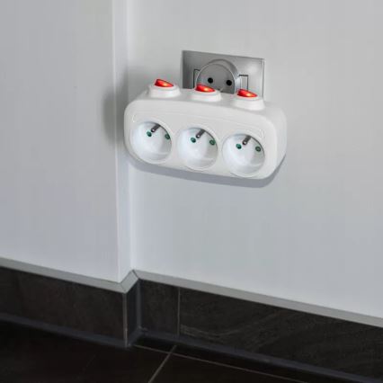 Multipresa 3 prese con interruttori