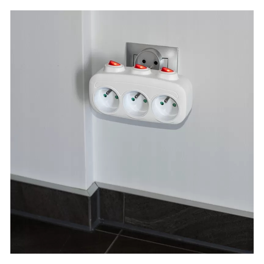 Multipresa 3 prese con interruttori
