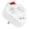 Multipresa con interruttore 2 prese + USB-C + USB-A