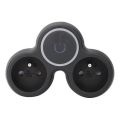 Multipresa con interruttore 2x 10 A nera