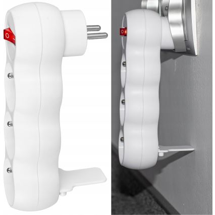 Multipresa con interruttore, 3 prese