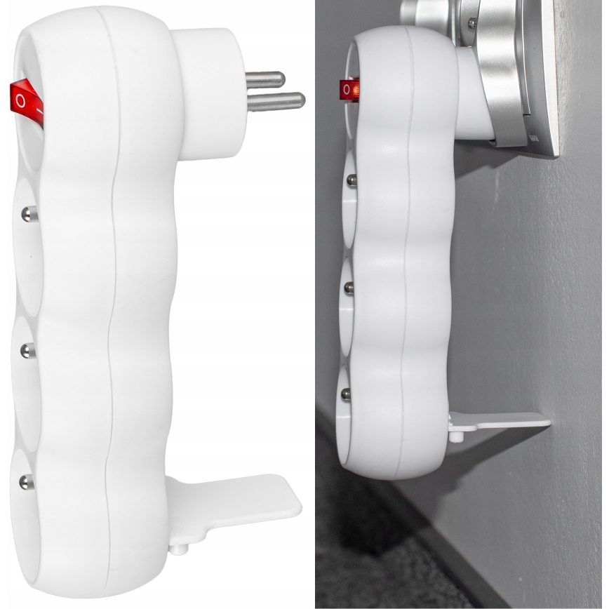 Multipresa con interruttore, 3 prese