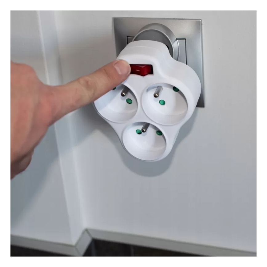 Multipresa con interruttore, 3 prese