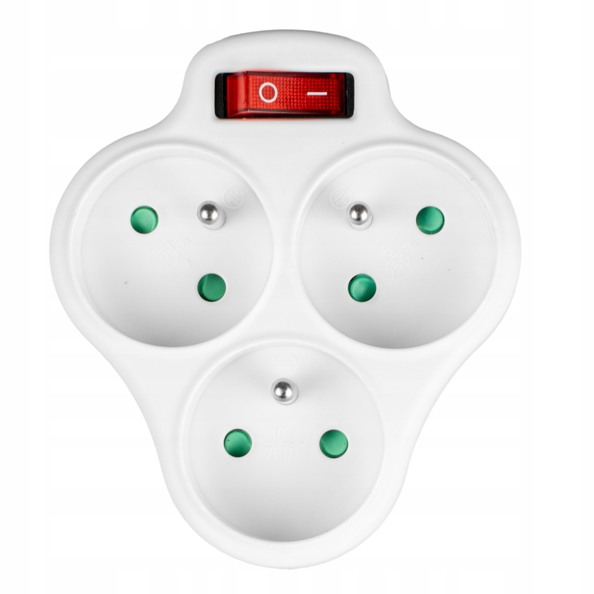 Multipresa con interruttore, 3 prese