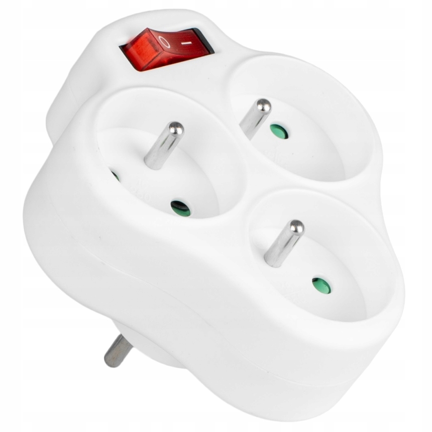Multipresa con interruttore, 3 prese