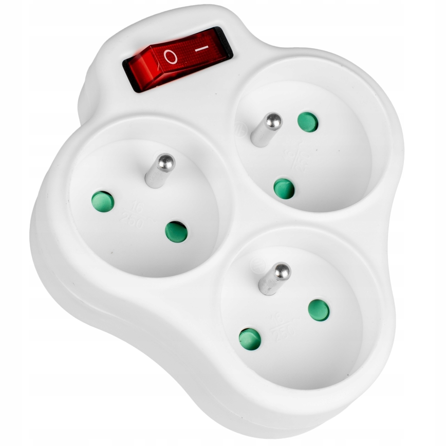 Multipresa con interruttore, 3 prese