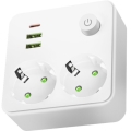 Multipresa con interruttore LINEA 2x230V + 3xUSB A/C SCHUKO bianca