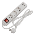 Multipresa SCHUKO con interruttore, 3 prese + 2x USB-A + 1x USB-C, cavo 1,5 m, bianco