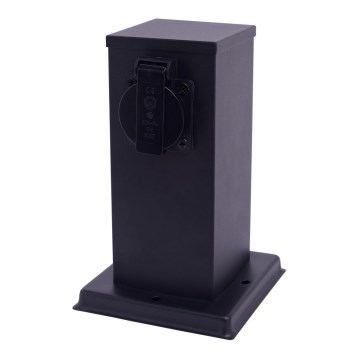 Multipresa verticale da esterno 1Z SCHUKO 230V IP44 20 cm nero