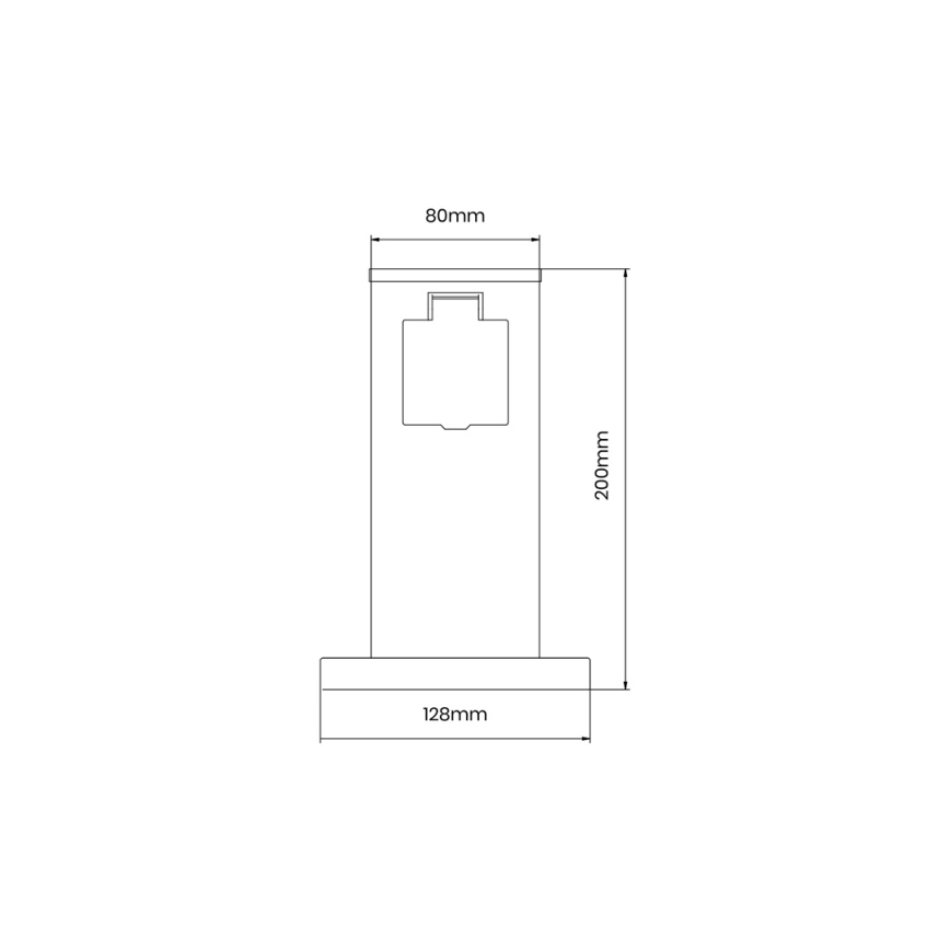 Multipresa verticale da esterno 1Z SCHUKO 230V IP44 20 cm nero