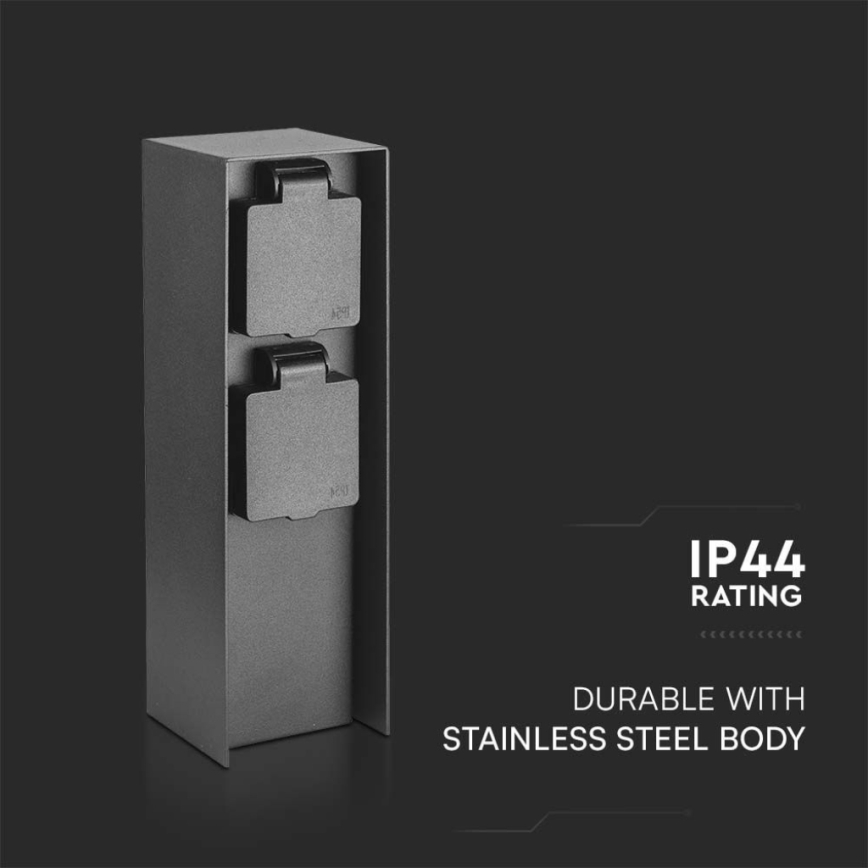 Multipresa verticale da esterno 2Z 230V IP44