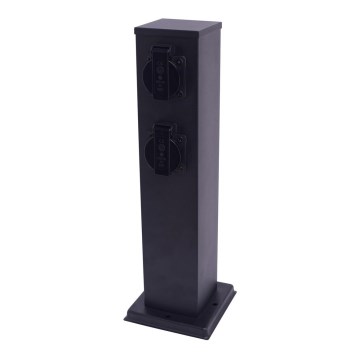 Multipresa verticale da esterno 2Z SCHUKO 230V IP44 40 cm nero